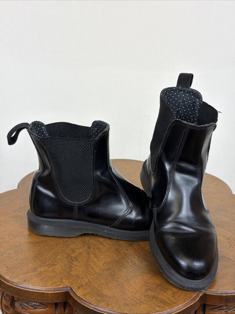 Dr Martens Black Ladies Flora Chelsea Boot Pull On Bootie Women's Size 6